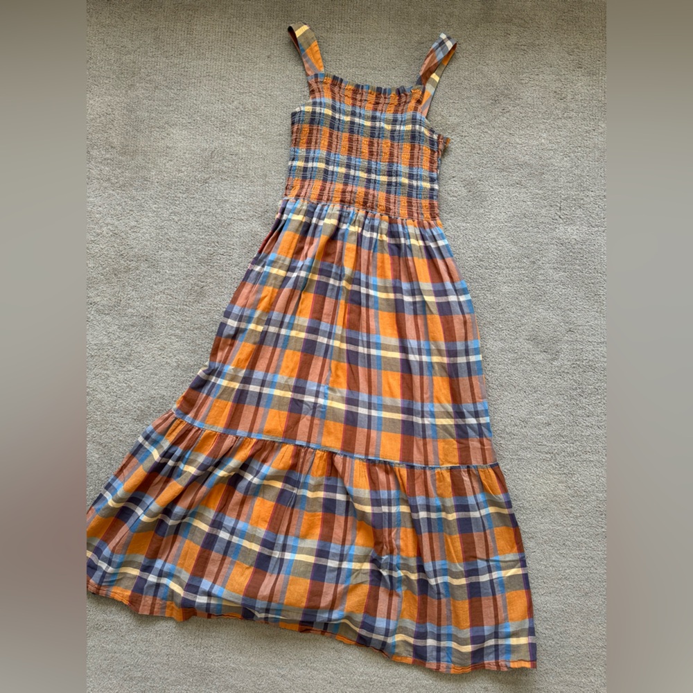 Trovata Plaid Smocked Bodice Dress